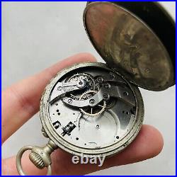 RARE Henry Hy Moser PARTS/REPAIR Pocket Watch 24h Military Swiss Old Vtg CLASSIC