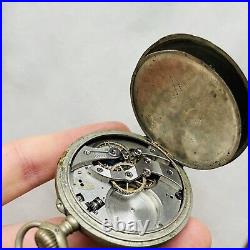 RARE Henry Hy Moser PARTS/REPAIR Pocket Watch 24h Military Swiss Old Vtg CLASSIC