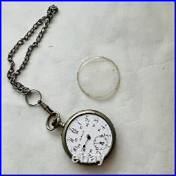 RARE Henry Hy Moser PARTS/REPAIR Pocket Watch 24h Military Swiss Old Vtg CLASSIC