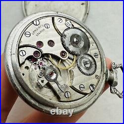 RARE POCKET WATCH LONGINES 37.9 M 1937 PARTS/REPAIR Military Swiss Old Vtg