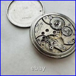 RARE POCKET WATCH LONGINES 37.9 M 1937 PARTS/REPAIR Military Swiss Old Vtg