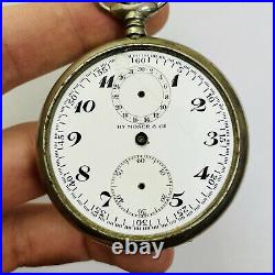 RARE Pocket Chronograph Henry Hy Moser Cie PARTS/REPAIR Watch Military Swiss Vtg