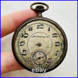 RARE Pocket Watch Henry Hy Moser Cie PARTS/REPAIR Military Swiss Vtg 15 Rubis