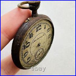 RARE Pocket Watch Henry Hy Moser Cie PARTS/REPAIR Military Swiss Vtg 15 Rubis