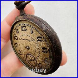 RARE Pocket Watch Henry Hy Moser Cie PARTS/REPAIR Military Swiss Vtg 15 Rubis