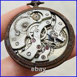 RARE Pocket Watch Henry Hy Moser Cie PARTS/REPAIR Military Swiss Vtg 15 Rubis