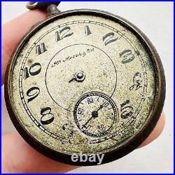 RARE Pocket Watch Henry Hy Moser Cie PARTS/REPAIR Military Swiss Vtg 15 Rubis