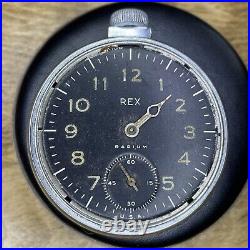 RARE Vintage Ingraham REX Radium Black Dial Luminous Pocket Watch Parts/Repair