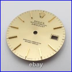 ROLEX Dial Hands Champagne Gold Datejust Parts Tritium Bar Index