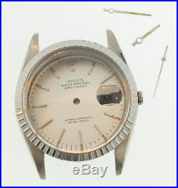 Rolex Original Stainless Steelcase, Case Back, Silver Dial And Hour Hands. 16000