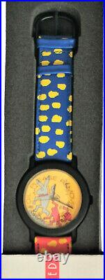 Rare SEL KEITH HARING RETRO ART WATCH Leather Band Quartz Unisex Swiss Works New