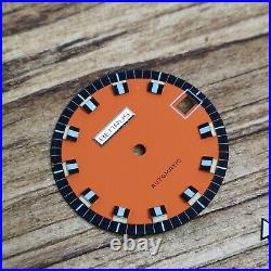 Rare Stylish 1970s Benrus Automatic Divers Watch Orange Dial & Hands Parts (Z54)