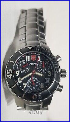Rare Victorinox Swiss Army Chronograph Stainless Steel Date Watch (Parts/Repair)