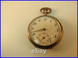 Rhea Unique Silver Case Pocket Watch Runs And Stops For Restoration Parts