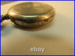 Rhea Unique Silver Case Pocket Watch Runs And Stops For Restoration Parts