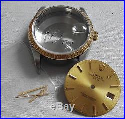 Rolex 15233 steel and 18kt gold watch case completely crystal, dial, hands, crown