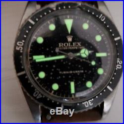 Rolex 6202 Dial & Hands, Turn O Graph, Tritium, Glossy Black, Vintage