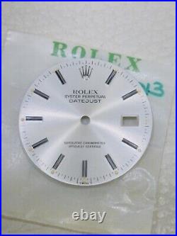 Rolex Datejust Ref 16030, 16014, 16000 Nos Silver Wide Stick Dial For Parts