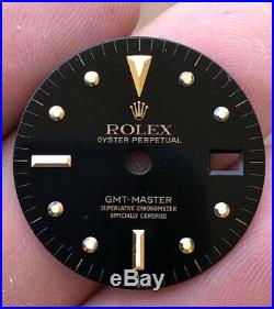 Rolex GMT Master 1675 Tropical Nipple dial hands and 18k Gold bezel