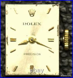 Rolex Precision Calibre 1800 Movement Dial Hands And Crown Works For Parts