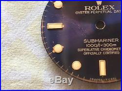 Rolex Submariner Date Vintage Blue Tropical Dial And Hands 100% Genuine 16808