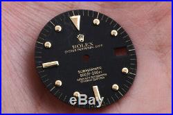 Rolex Vintage Submariner 18K Gold 1680 Matte Black Nipple Dial W Hands FCD8683