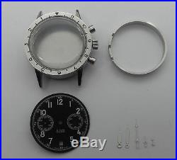 S. Steel Chronograph Case Dial Hands Luminous For Movement Valjoux 7734
