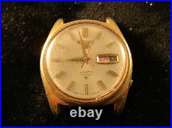 Seiko 5 6119-8090 waterproof goldplated 1968 watch runs for restoration parts