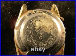 Seiko 5 6119-8090 waterproof goldplated 1968 watch runs for restoration parts
