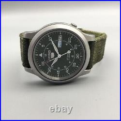 Seiko Automatic Watch Men Green 7S26-02J0 Date BROKEN FOR PARTS OR REPAIR