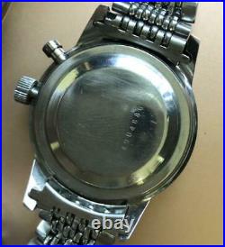 Seiko Hand-winding One-push Chronograph Good Moving Parts 8mm Watch 445