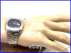 Seiko Men's Watch 7006-5000 Blue Dial Day Date 70's Vintage FOR REPAIR PARTS