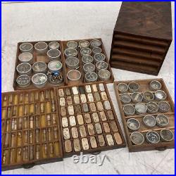 Seiko Seikosha Watch parts, parts in bulk, watch repair hands, wooden BOX Showa