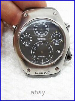 Seiko Sportura Kinetic 9t82-oa20 Chrono 38 Jewels Mens Watch For Repair Or Parts