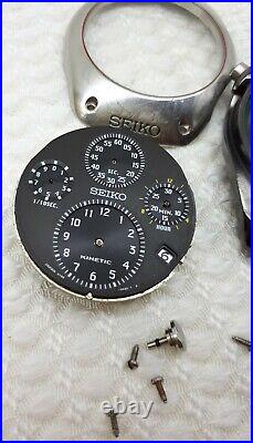 Seiko Sportura Kinetic 9t82-oa20 Chrono 38 Jewels Mens Watch For Repair Or Parts