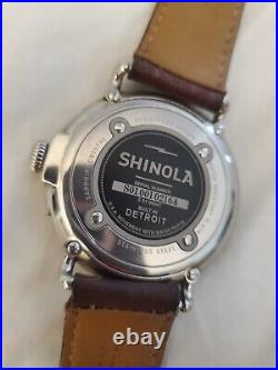 Shinola Argonite 5021 41mm Blue Dial Chronograph Leather Strap Watch Parts Only