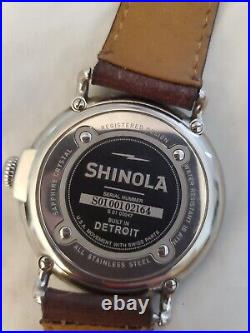 Shinola Argonite 5021 41mm Blue Dial Chronograph Leather Strap Watch Parts Only