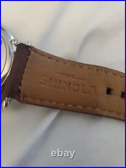 Shinola Argonite 5021 41mm Blue Dial Chronograph Leather Strap Watch Parts Only