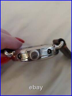 Shinola Argonite 5021 41mm Blue Dial Chronograph Leather Strap Watch Parts Only