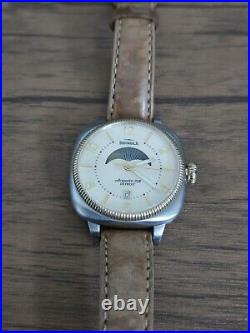 Shinola The Gomelsky Moon Phase Two Tone Cream Dial w Leather Ladies 36mm