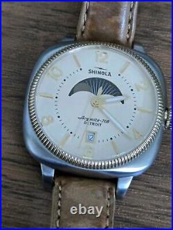 Shinola The Gomelsky Moon Phase Two Tone Cream Dial w Leather Ladies 36mm