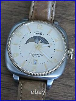 Shinola The Gomelsky Moon Phase Two Tone Cream Dial w Leather Ladies 36mm