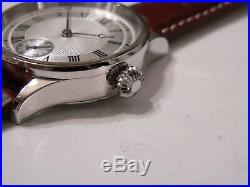 Silver Guilloche dial Recessed sub second ETA 6498 2 Sets of Blue Hands