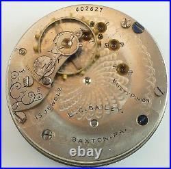 Southbend Grade 330 Complete Running Pocket Watch Movement Parts / Repair