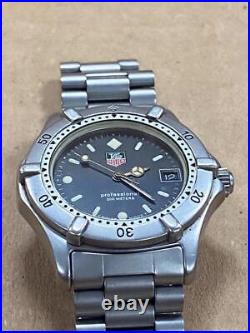 TAG HEUER PROFESSIONAL 962.013R BLACK DIAL 33mm SS QUARTZ WATCH- FOR PARTS ONLY