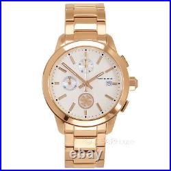 TORY BURCH Collins Womens Chronograph Watch White Dial Rose Gold Stainless Steel