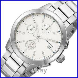 TORY BURCH Collins Womens Chronograph Watch, White Dial, Stainless Steel Band