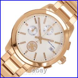 TORY BURCH Collins Womens Rose Gold Chronograph Watch, White Dial, Link Band