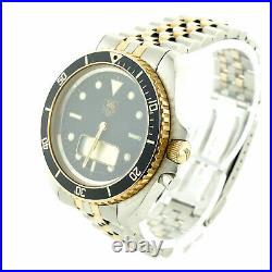 Tag Heuer 986.027 Black Dial 2-tone S. S. Analog/digital Watch For Parts/repairs