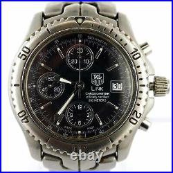 Tag Heuer Link Chronometer Ct5111 Black Dial S. S. Mens Watch For Parts/repairs